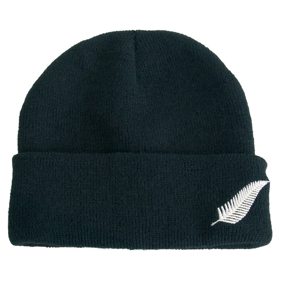 ACRYLIC BEANIE WITH SILVER FERN 