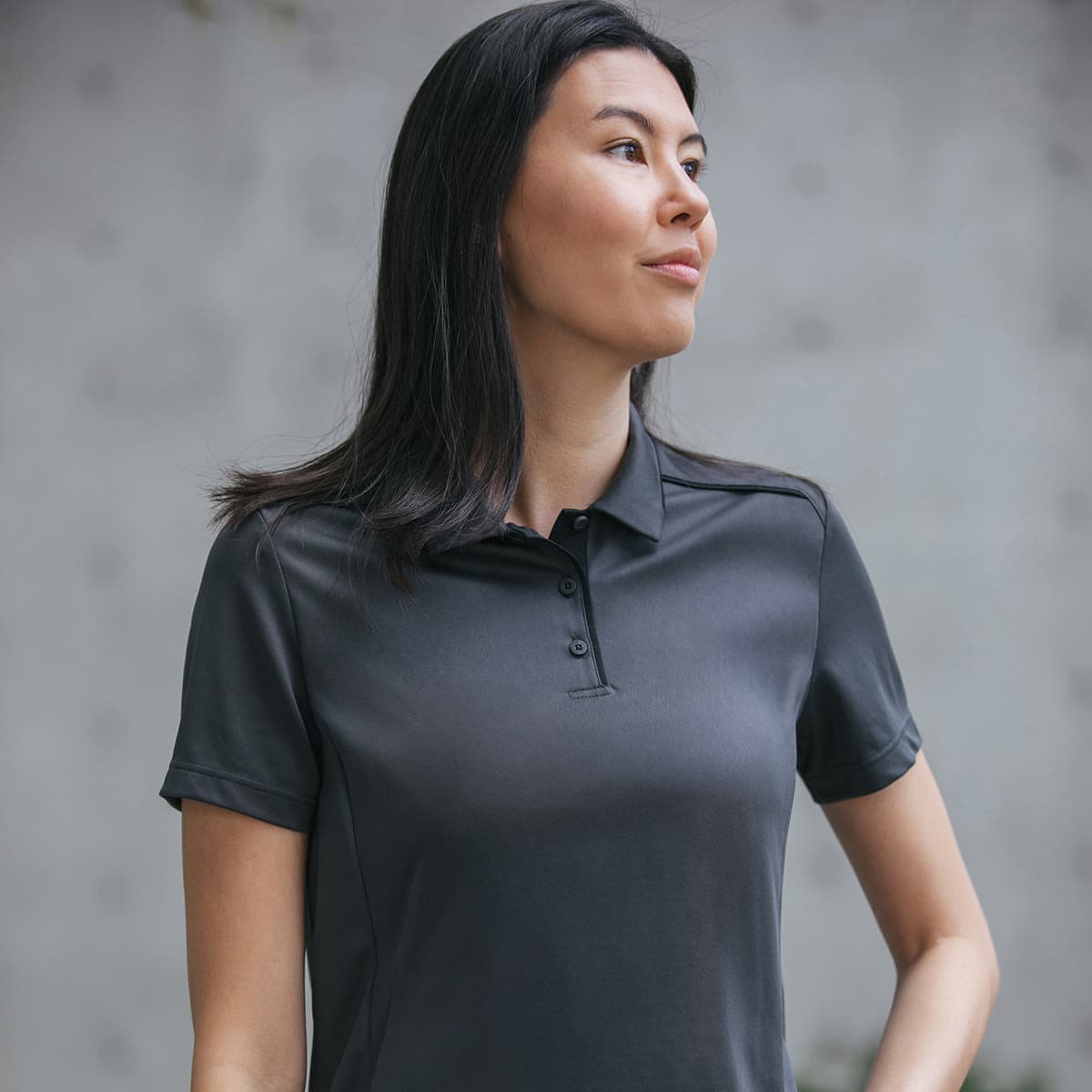 WOMENS S/S MONTEREY PIPED POLO 