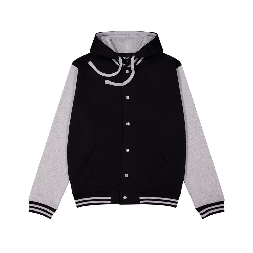 Hooded Letterman Black